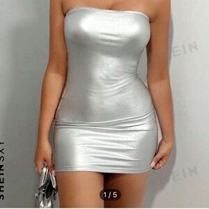 Silver Mini Tube Dress